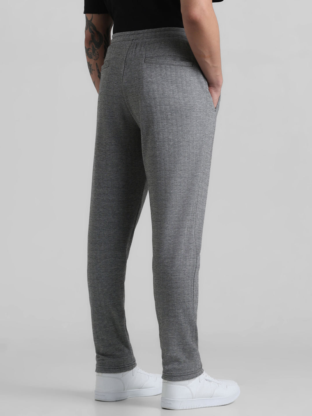 Grey Mid Rise Printed Co-ord Set Pants