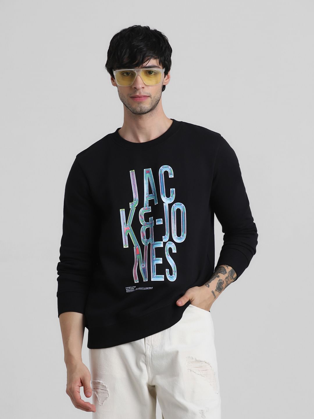 Black Typographic Logo Sweatshirt - S