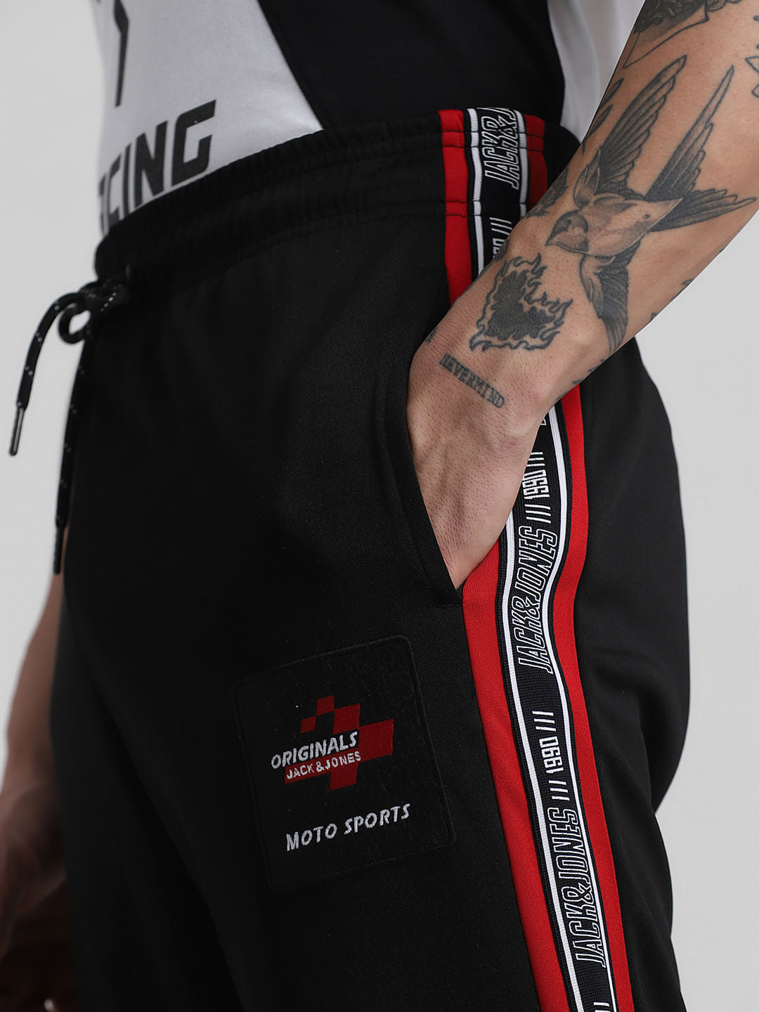 URBAN RACERS by Black Tape Detail Sweatpants