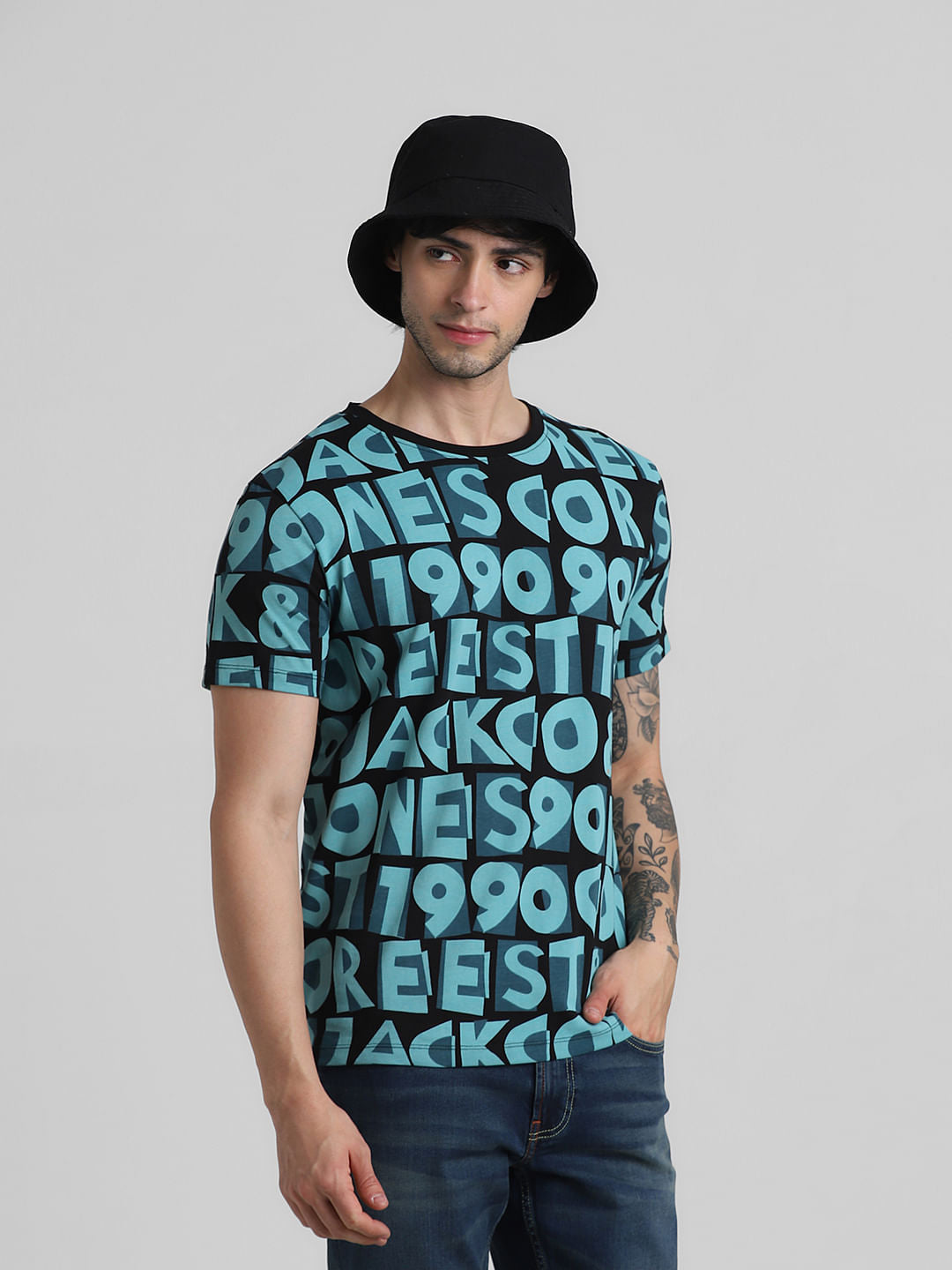 Green Abstract Logo Print T-shirt - S