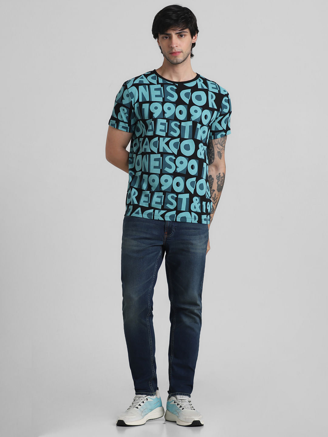 Green Abstract Logo Print T-shirt