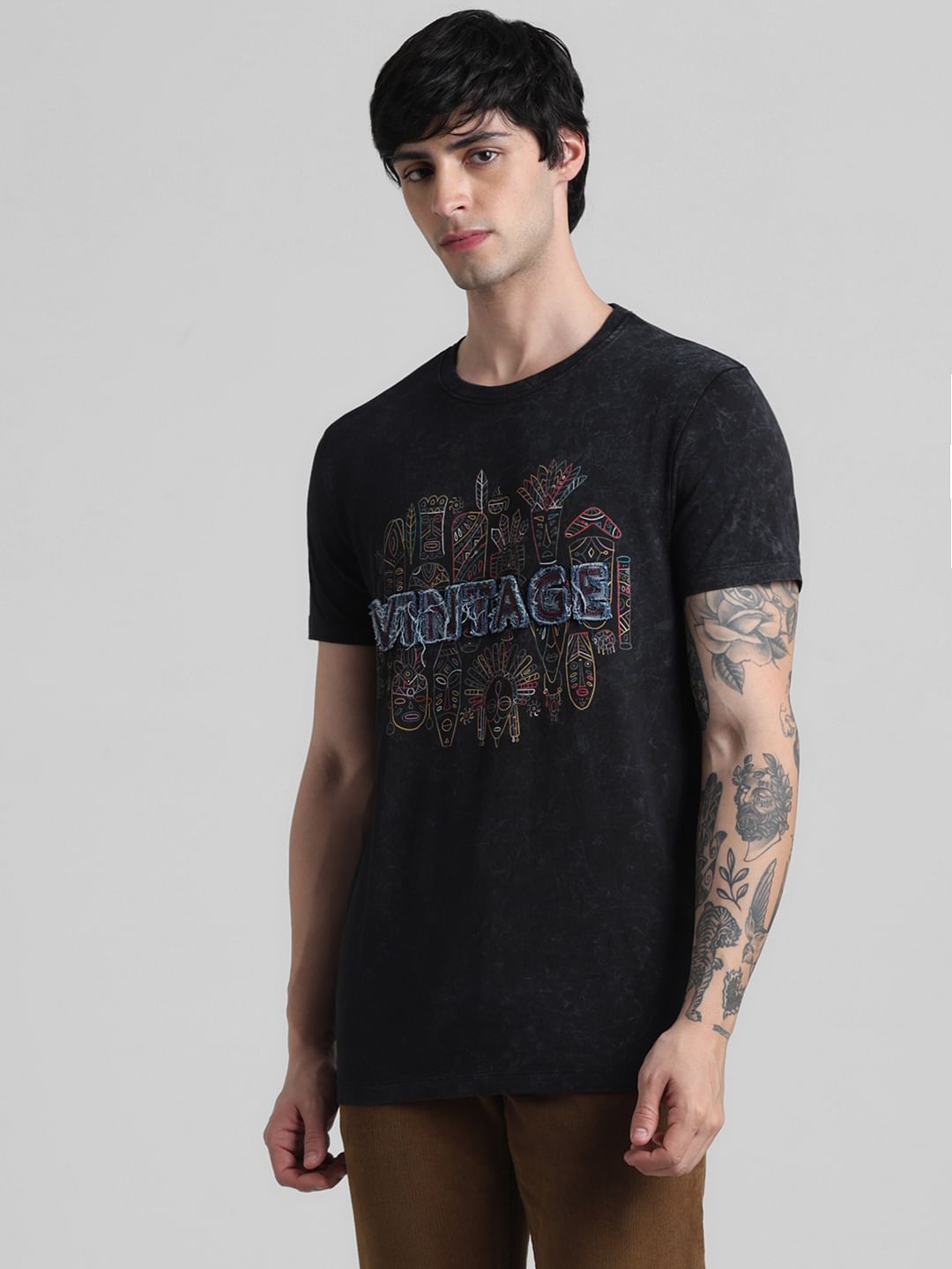 Black Graphic Print T-shirt