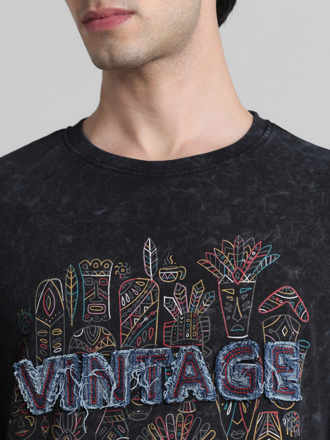 Black Graphic Print T-shirt