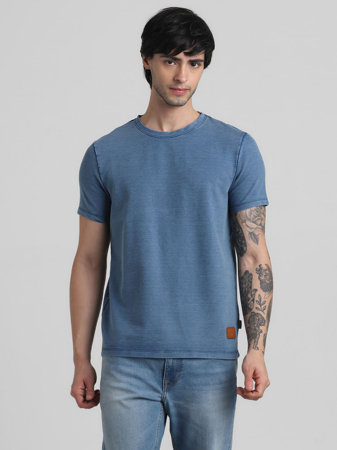 Blue Washed Knitted T-shirt
