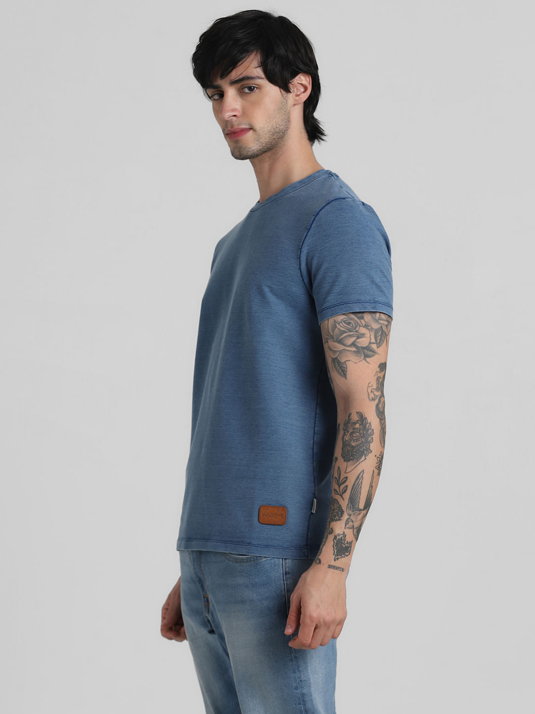 Blue Washed Knitted T-shirt