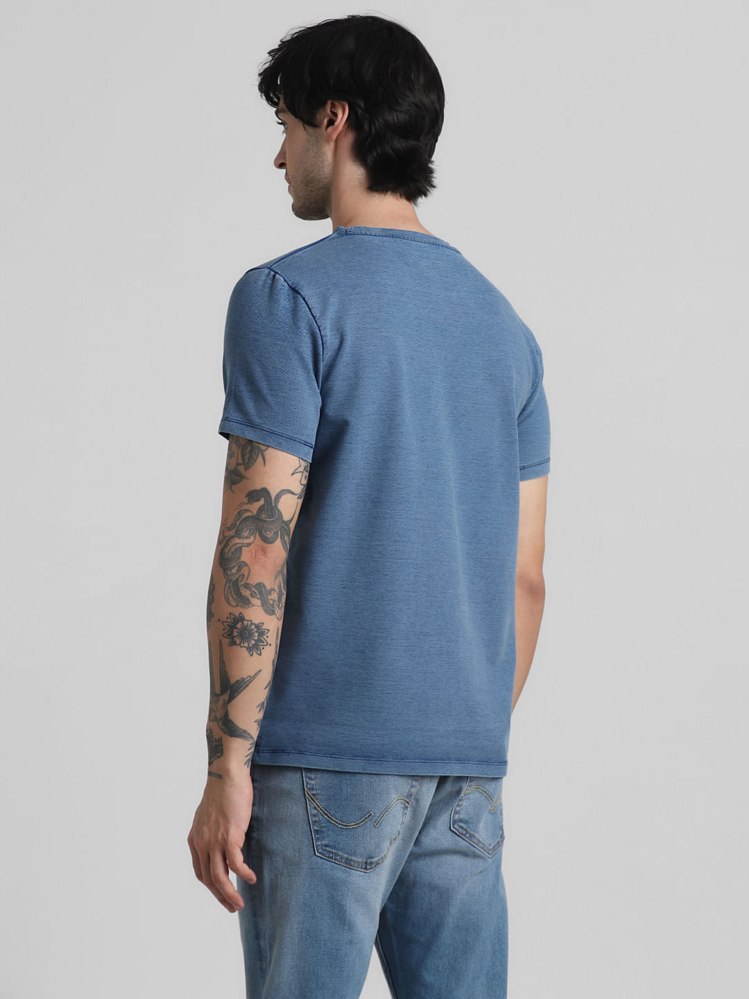 Blue Washed Knitted T-shirt