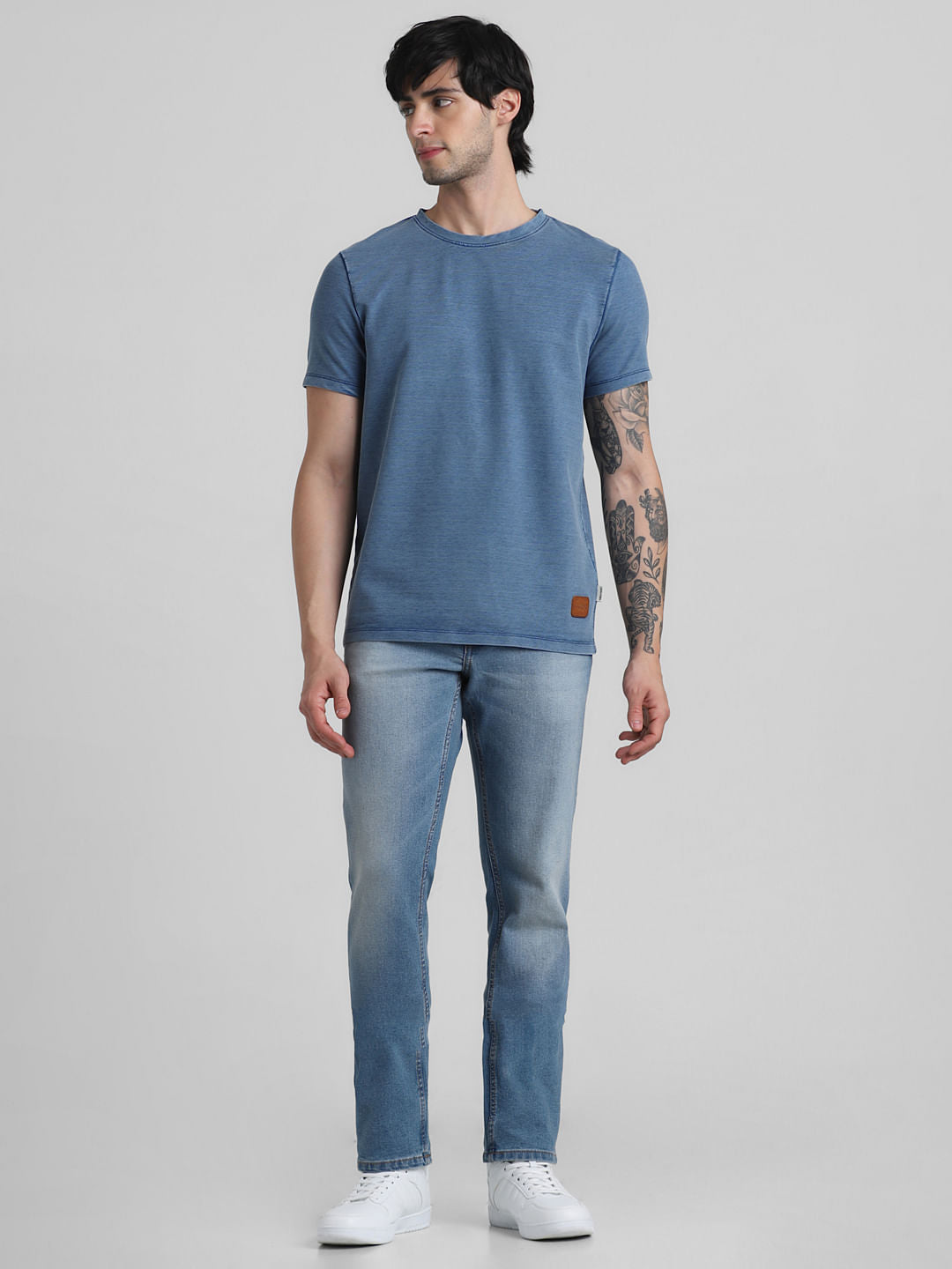 Blue Washed Knitted T-shirt