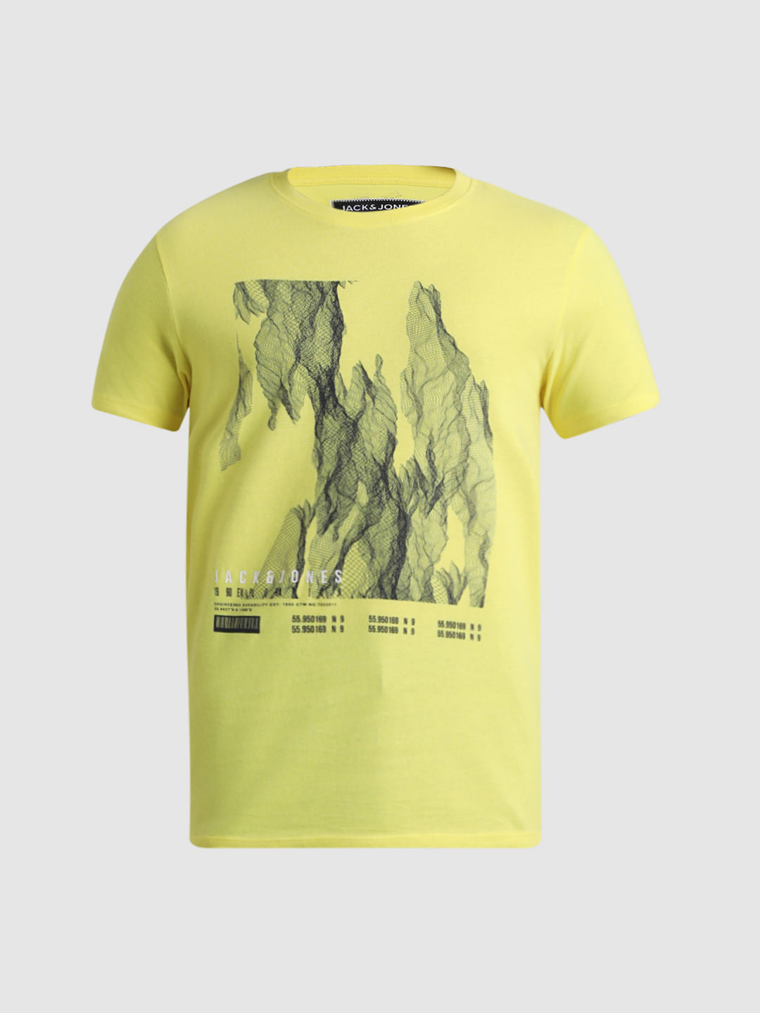 Yellow Graphic Print Crew Neck T-shirt