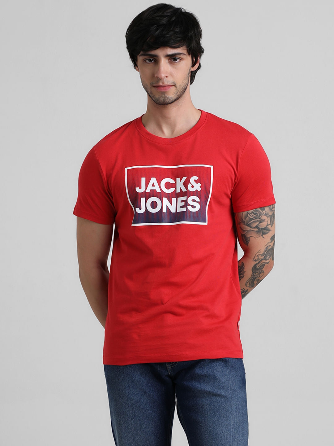 URBAN RACERS by JACK&JONES Red Logo Chest Print T-shirt