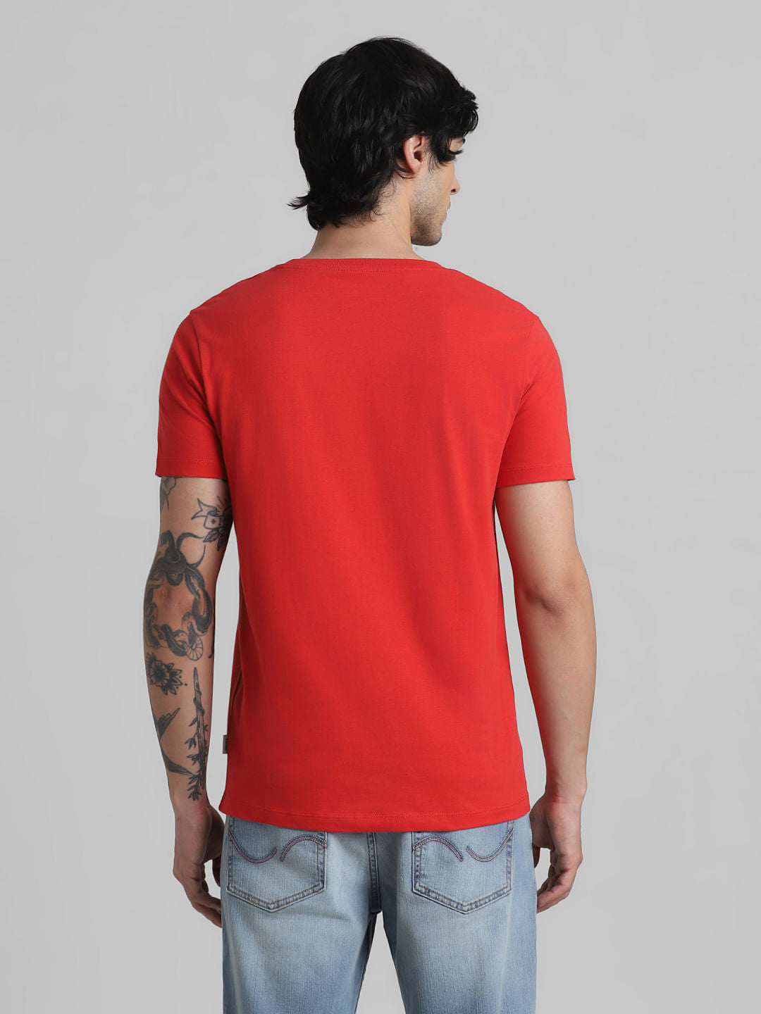 URBAN RACERS by JACK&JONES RED GRAPHIC PRINT CREW NECK T-SHIRT