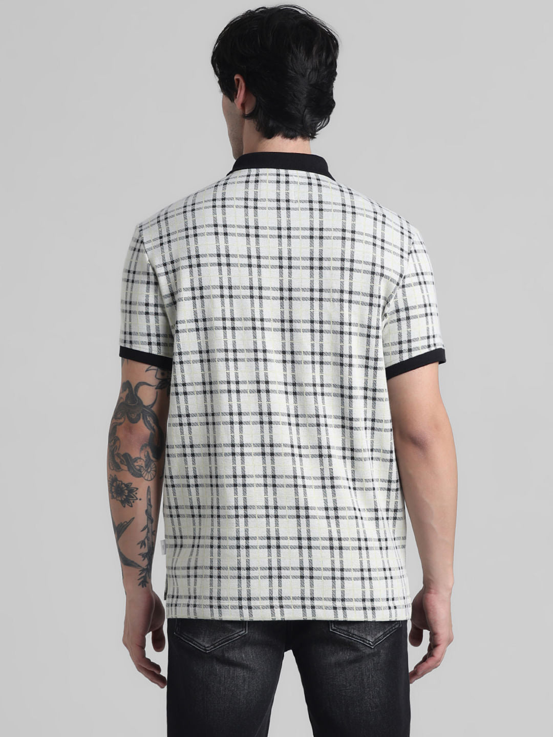 White Check Polo T-shirt