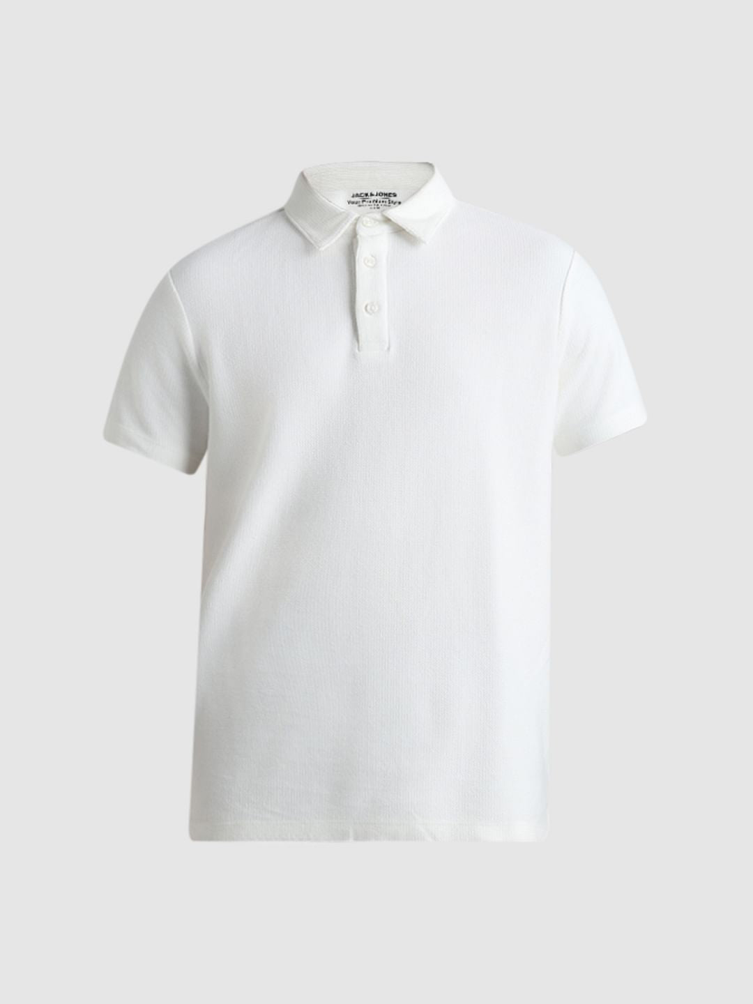 White Knitted Polo T-shirt