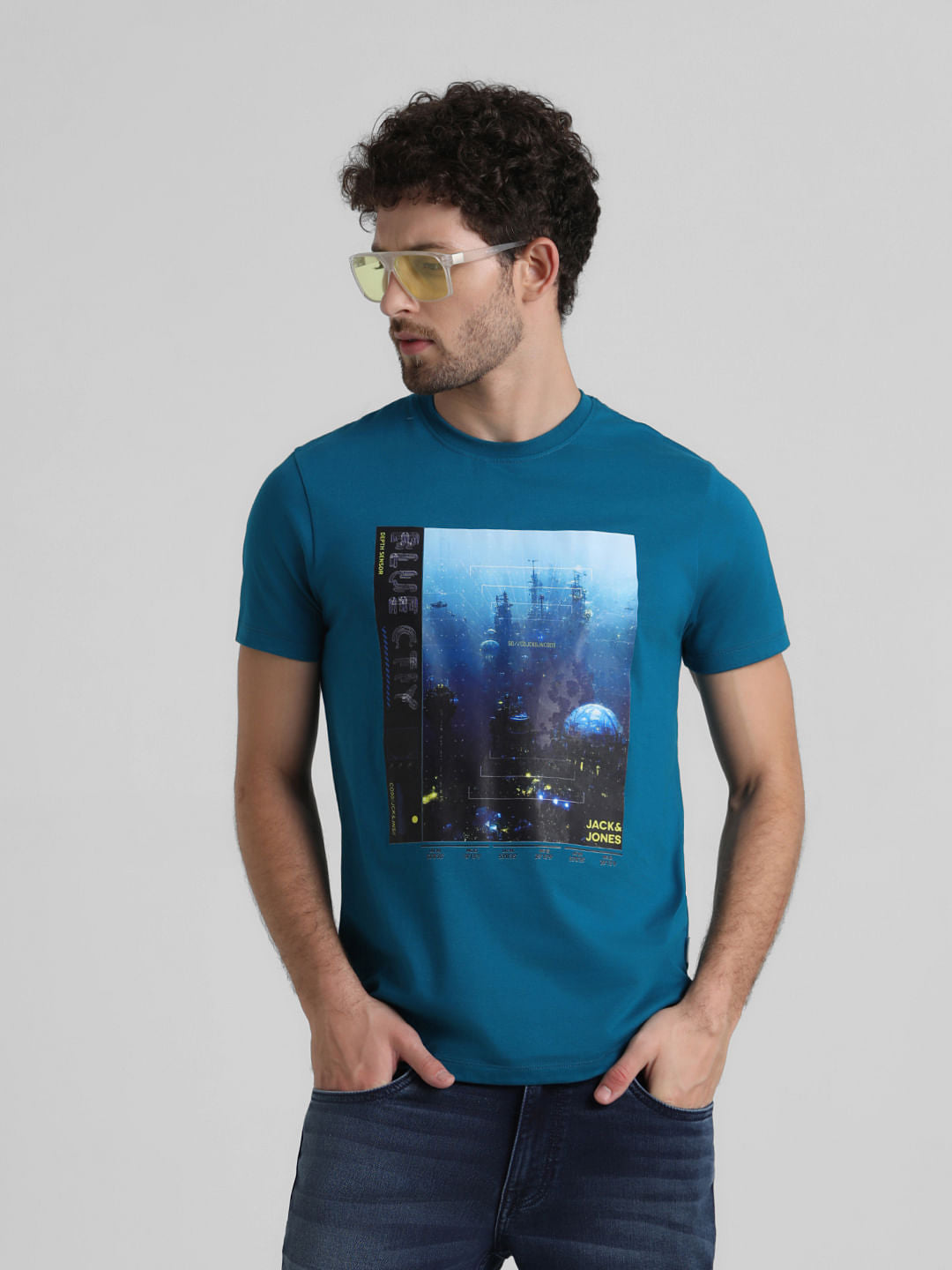 Blue Graphic Print T-shirt - S