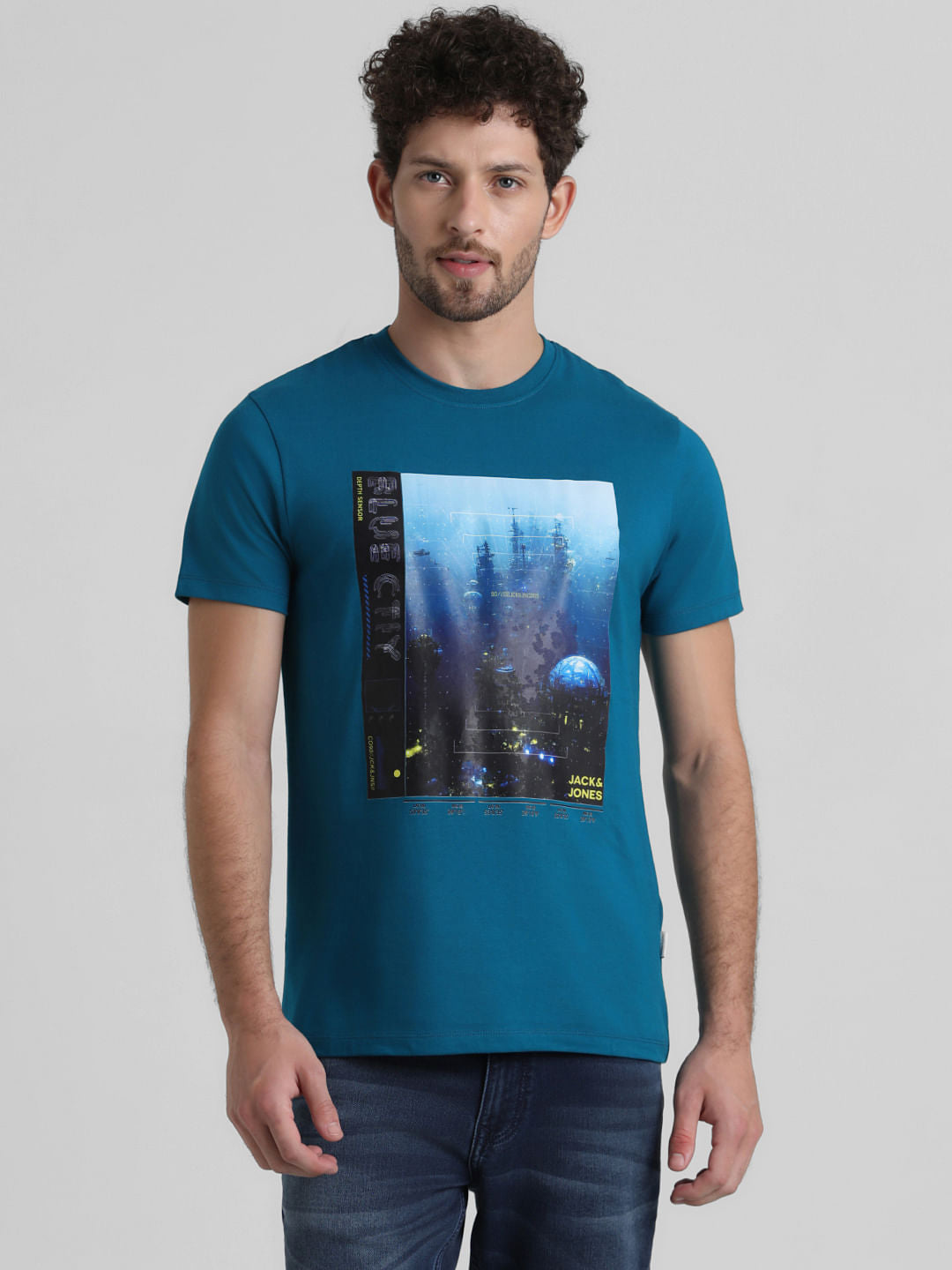 Blue Graphic Print T-shirt