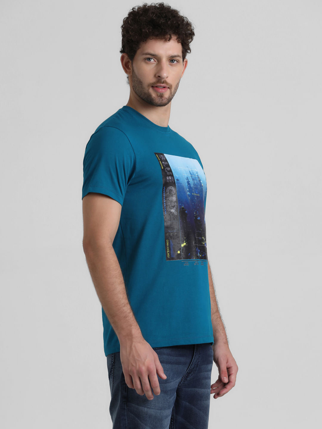 Blue Graphic Print T-shirt