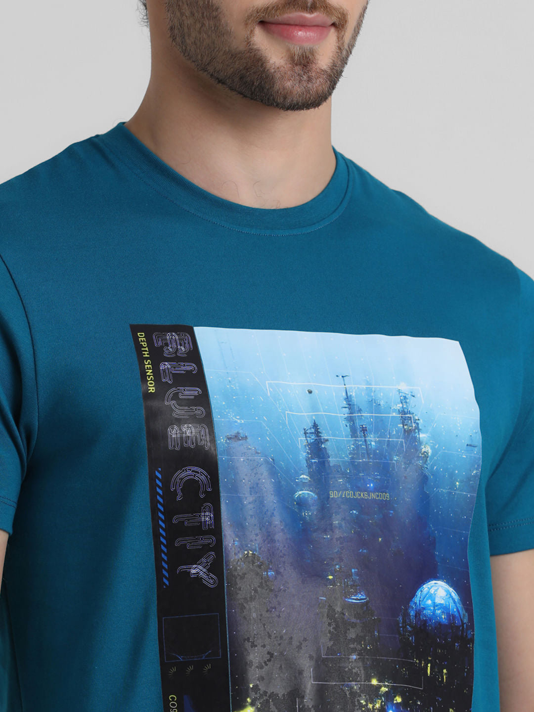 Blue Graphic Print T-shirt