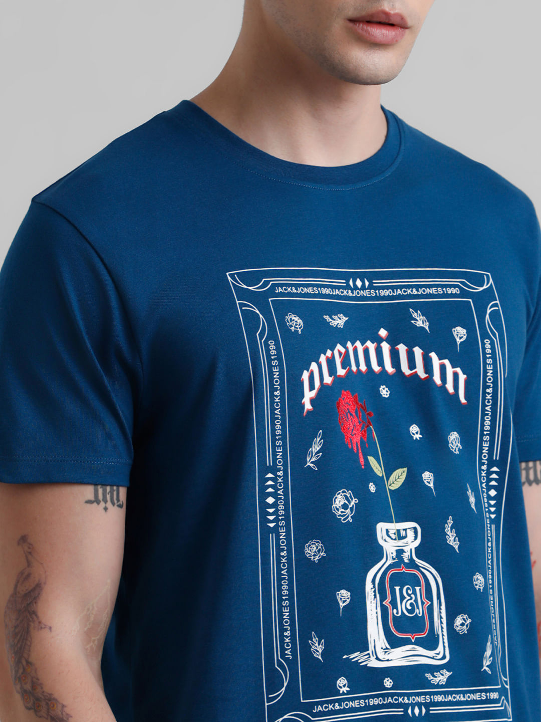 Green Printed Crew Neck T-shirt