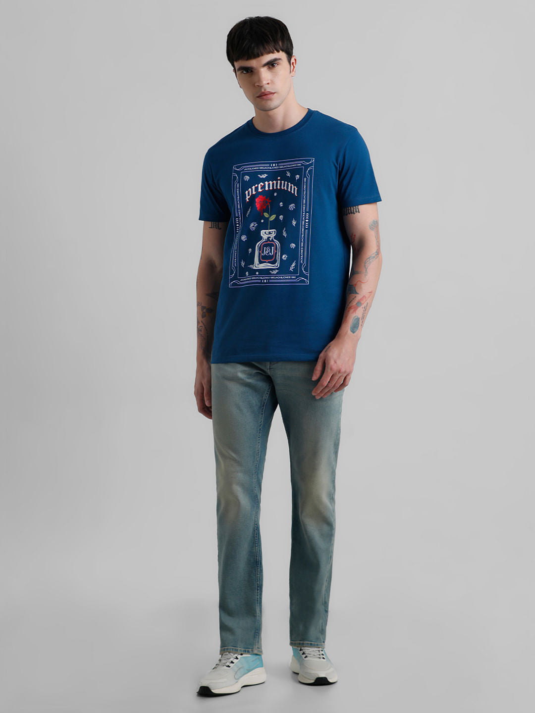 Green Printed Crew Neck T-shirt