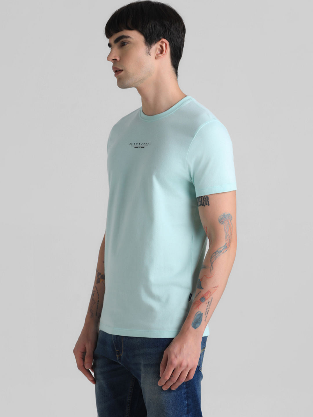 Green Logo Text Crew Neck T-shirt