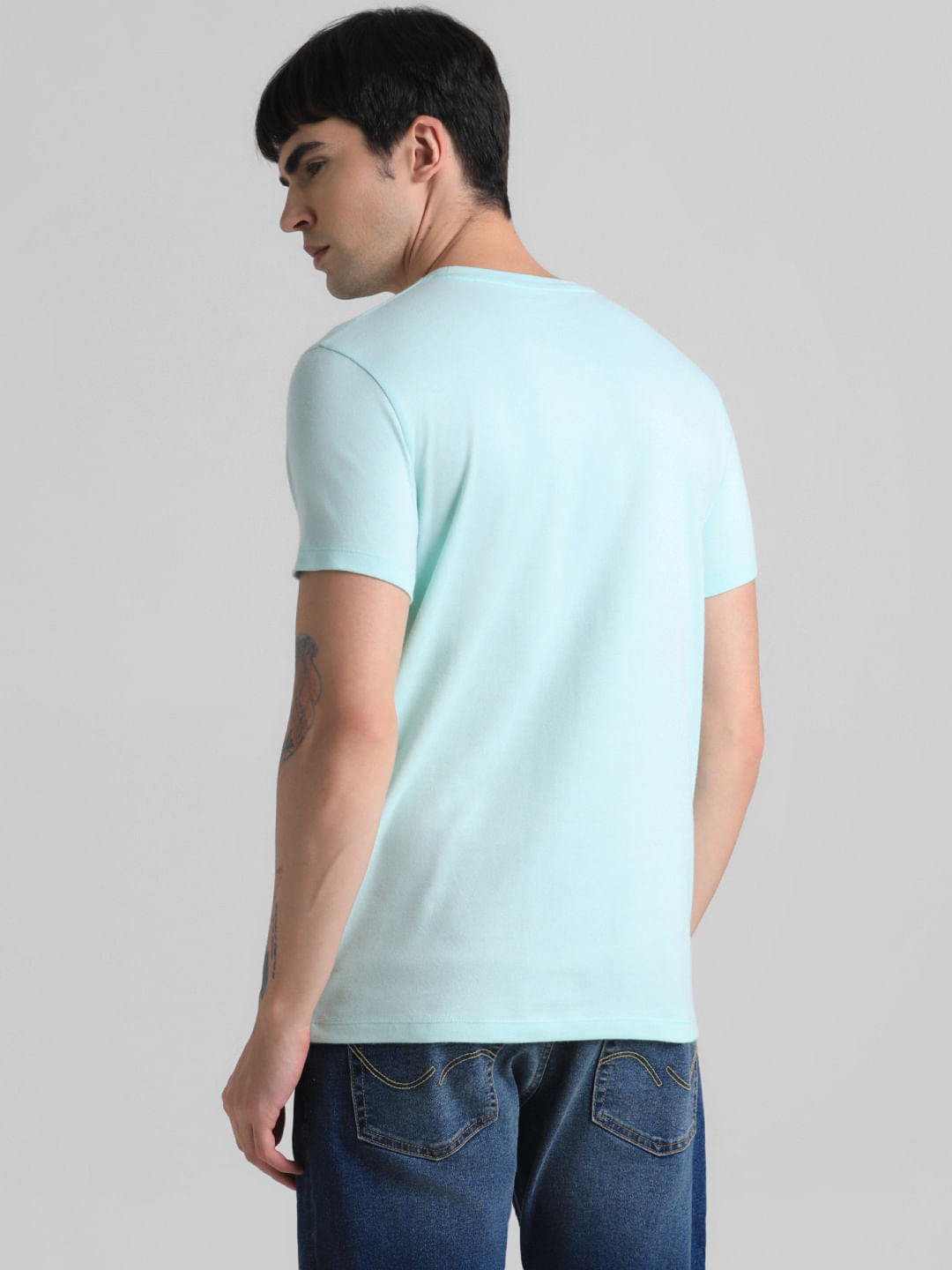 Green Logo Text Crew Neck T-shirt