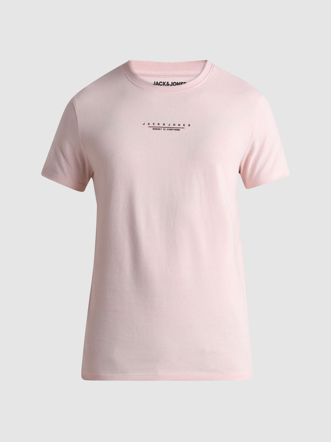 Pink Logo Text Crew Neck T-shirt