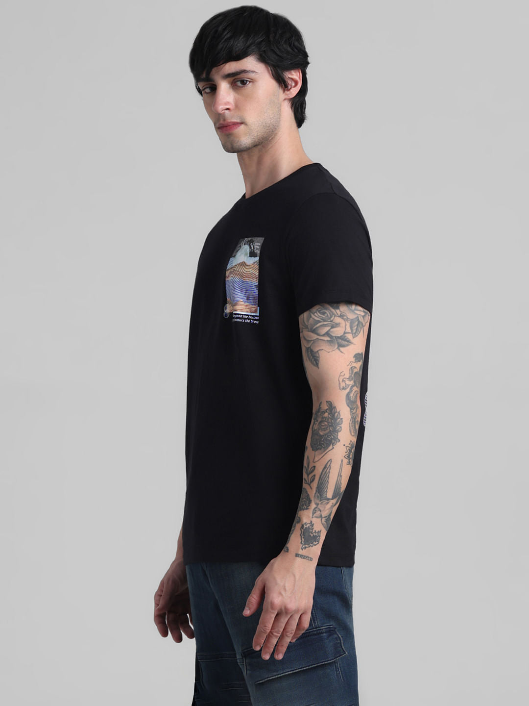 Black Graphic Print T-shirt