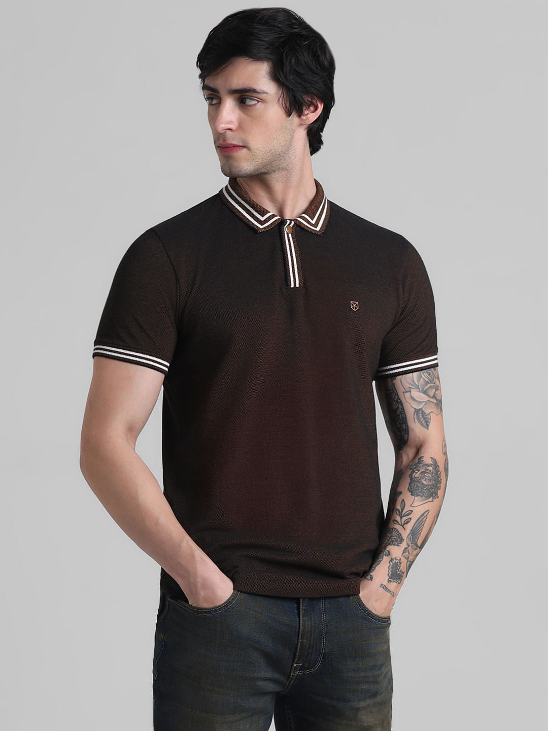 Golden Brown Cotton Polo