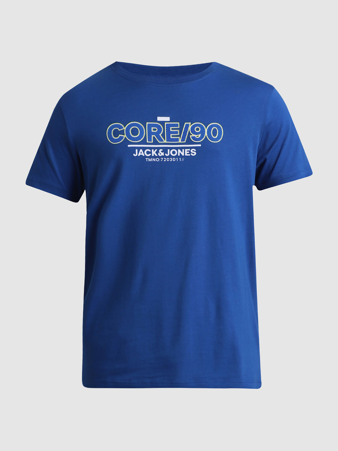 Blue Logo Print Crew Neck T-shirt