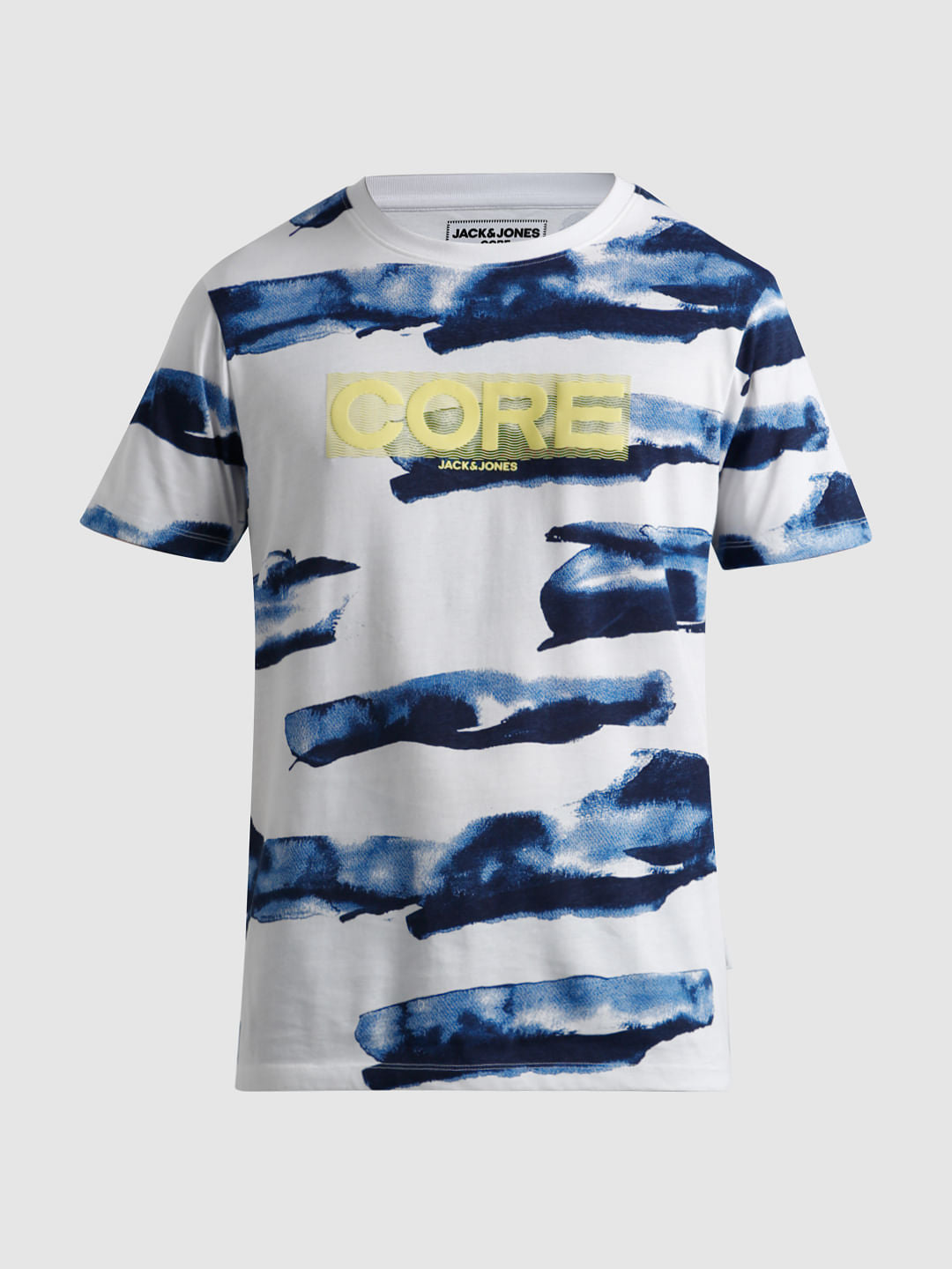 White Abstract Print T-shirt