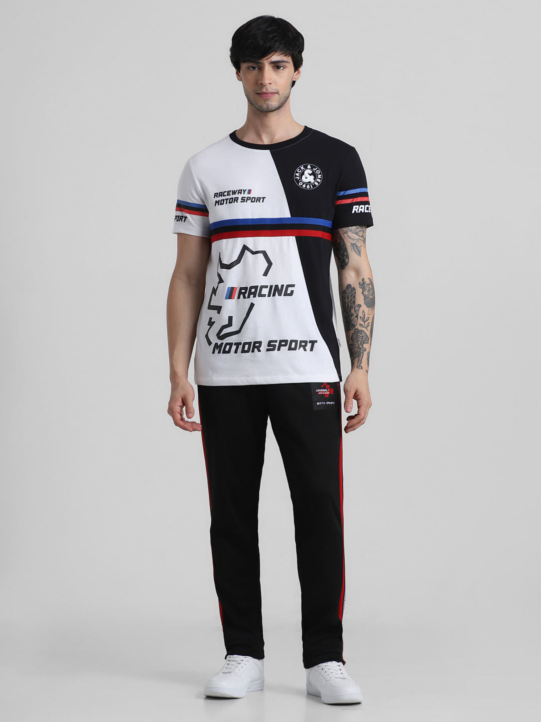 URBAN RACERS by White Colourblocked T-shirt