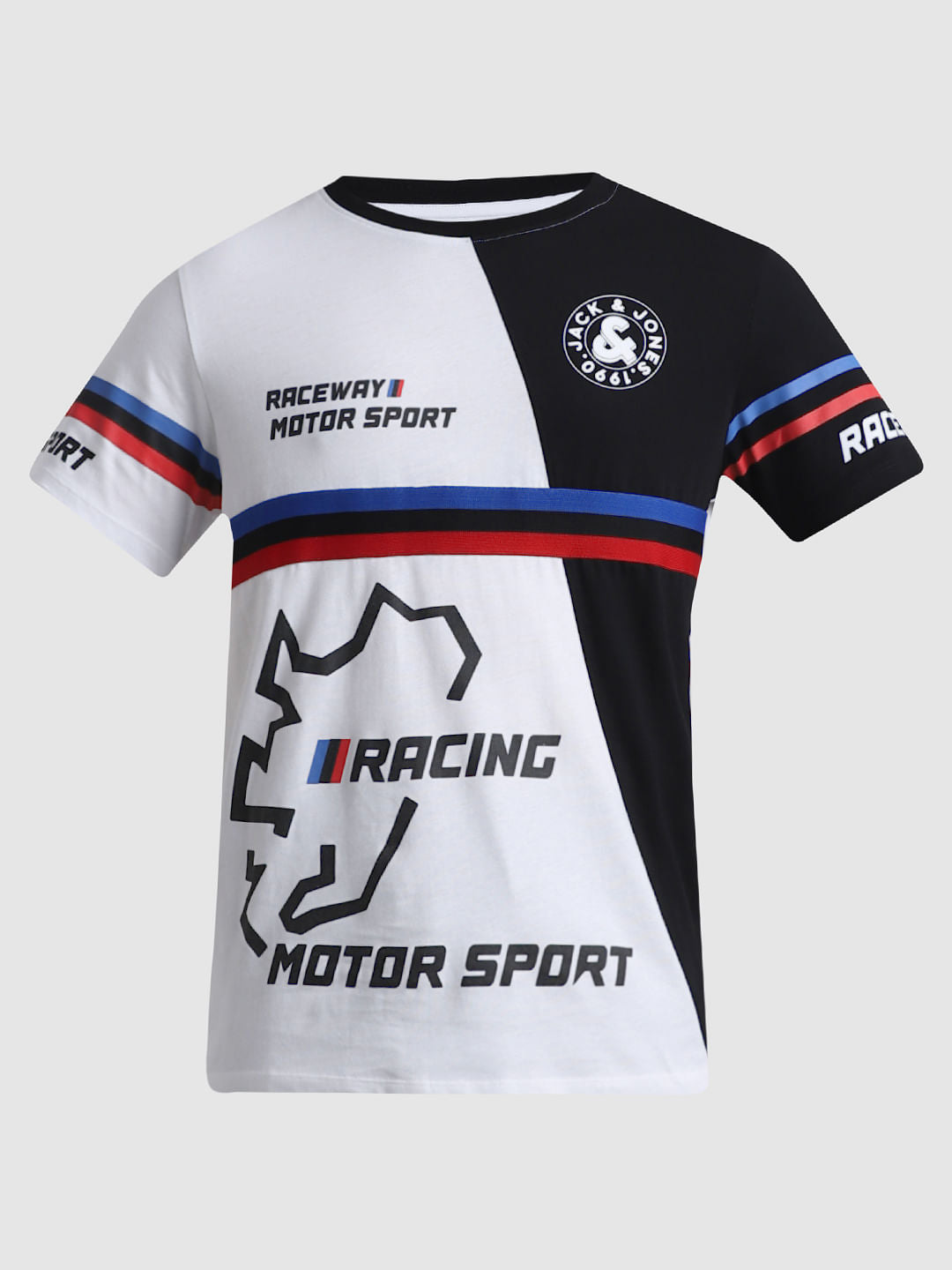 URBAN RACERS by White Colourblocked T-shirt