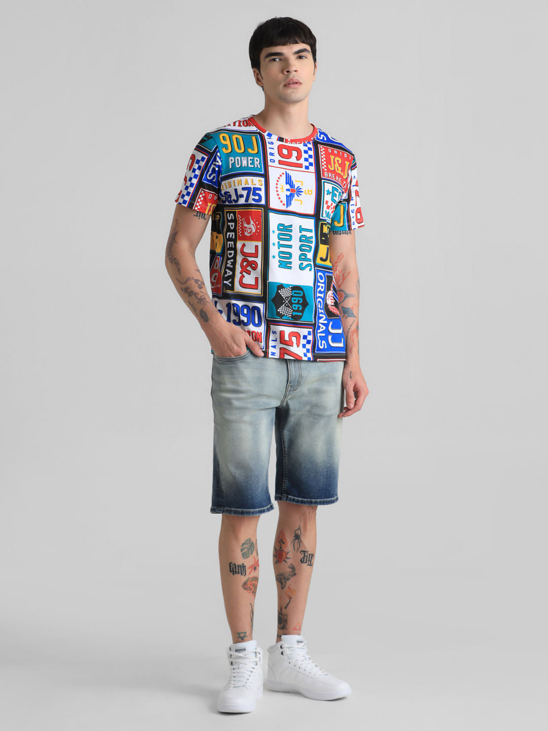 URBAN RACERS by JACK&JONES Multi-Colour Motorsport Print T-shirt
