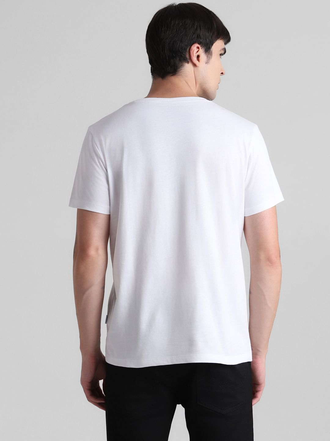 URBAN RACERS by JACK&JONES White Logo Print Crew Neck T-shirt