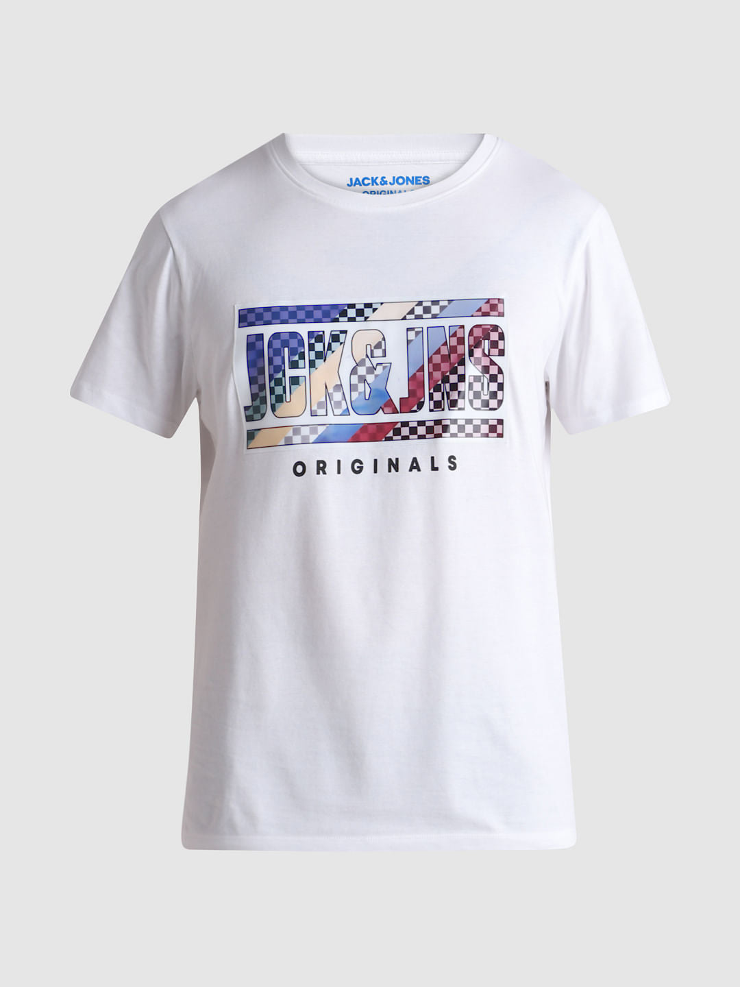 URBAN RACERS by JACK&JONES White Logo Print Crew Neck T-shirt