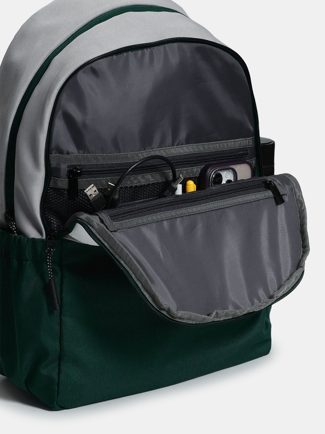 Green Colourblocked Backpack