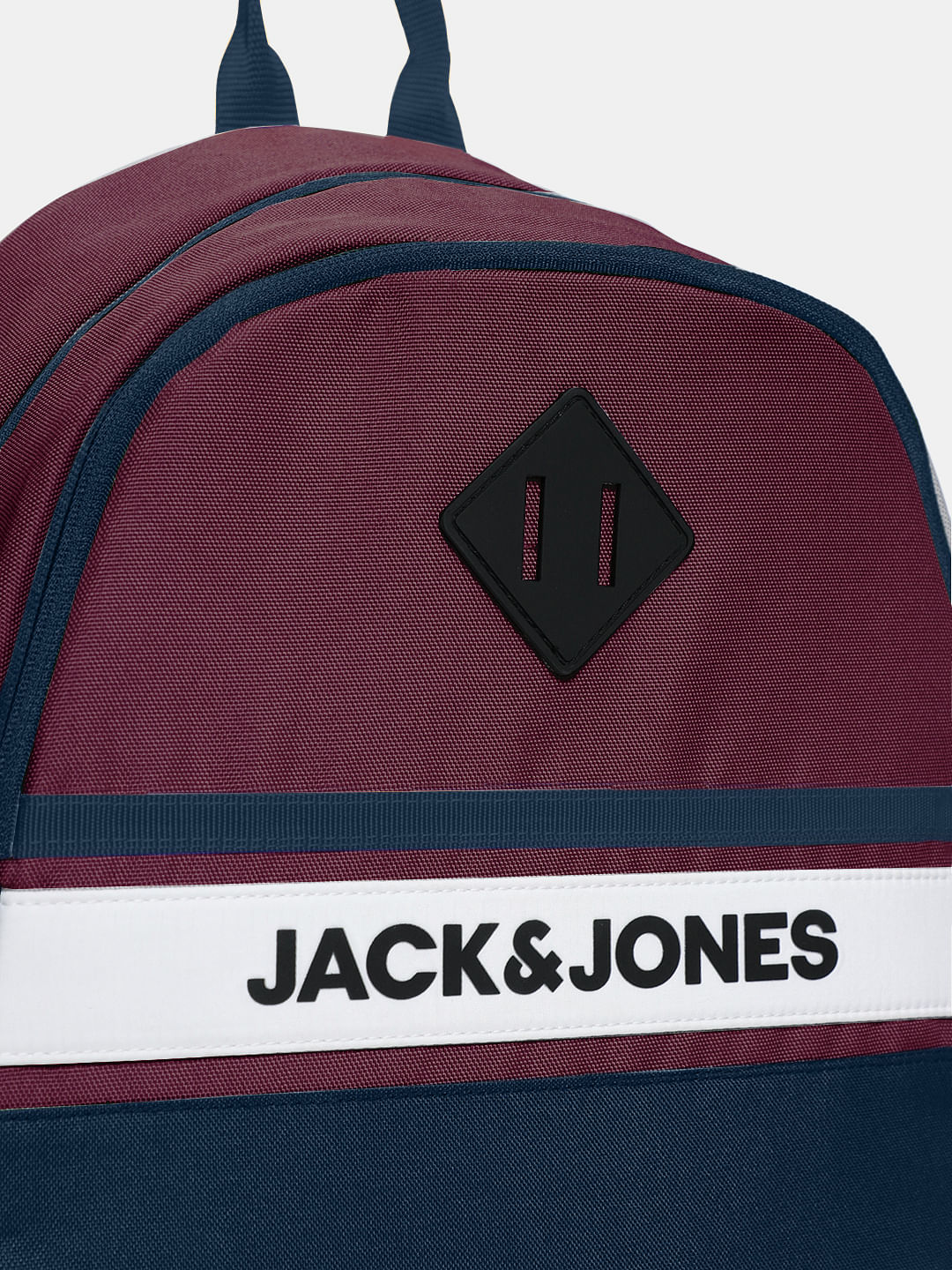 Navy Blue Colourblocked Backpack