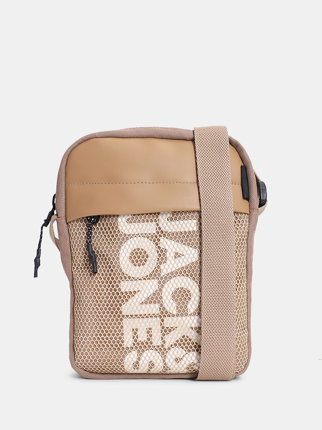 Beige Mesh Sling Bag - ONE