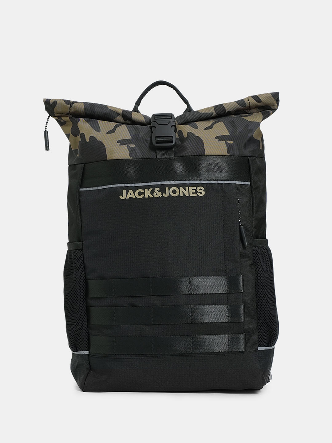 Olive Camo Print Roll-Top Backpack - ONE