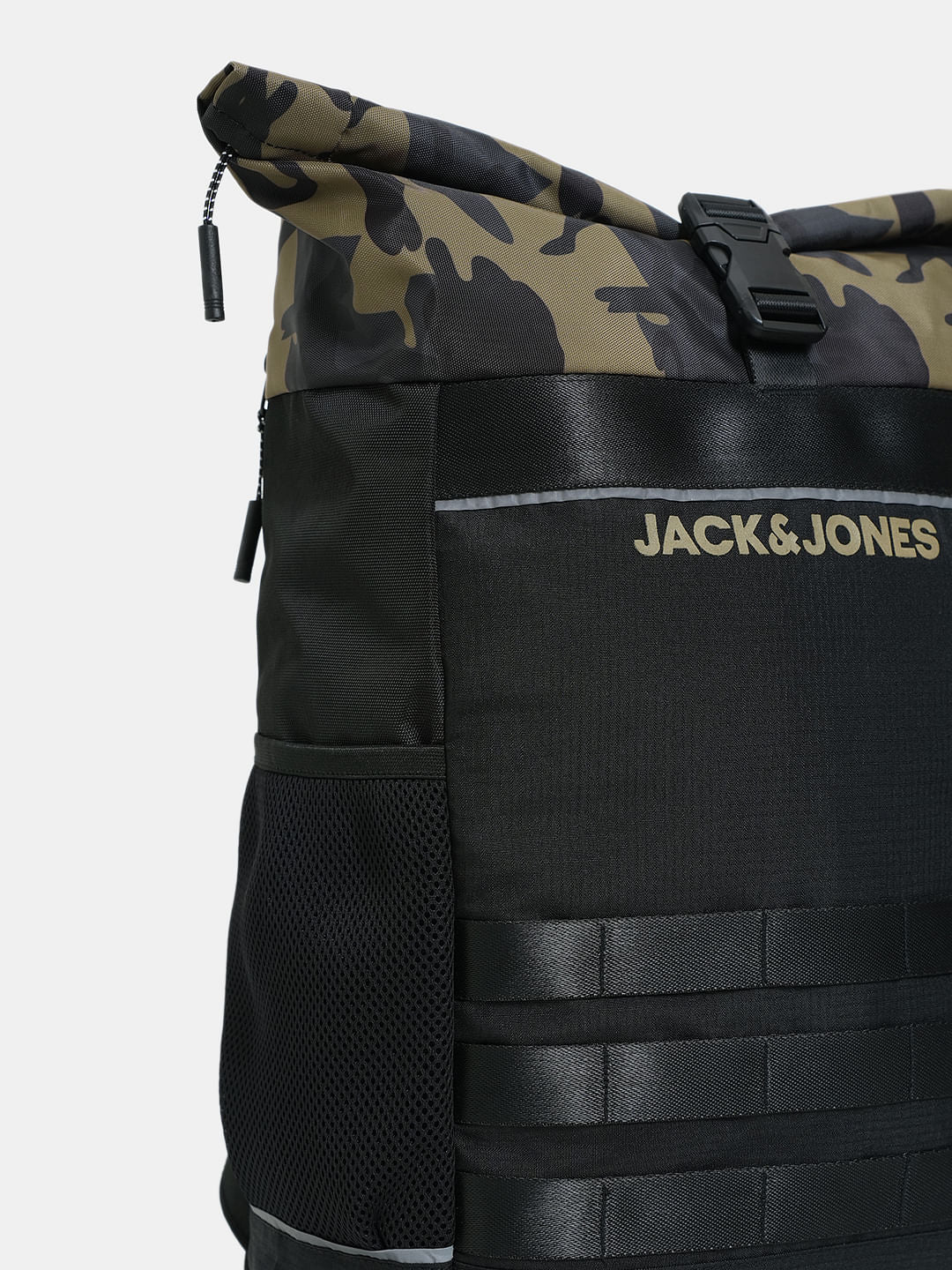 Olive Camo Print Roll-Top Backpack
