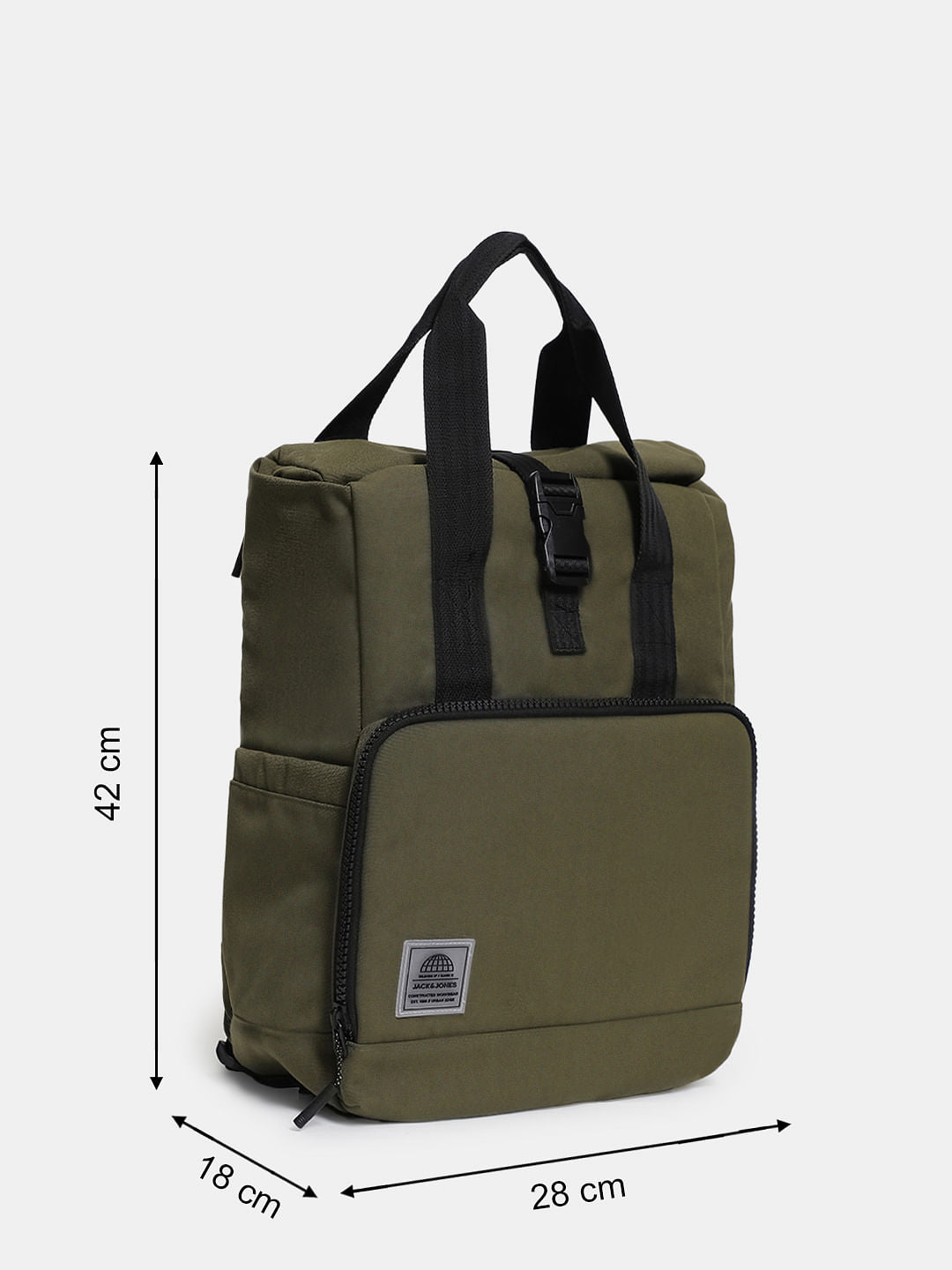 Olive Camo Print Roll-Top Backpack