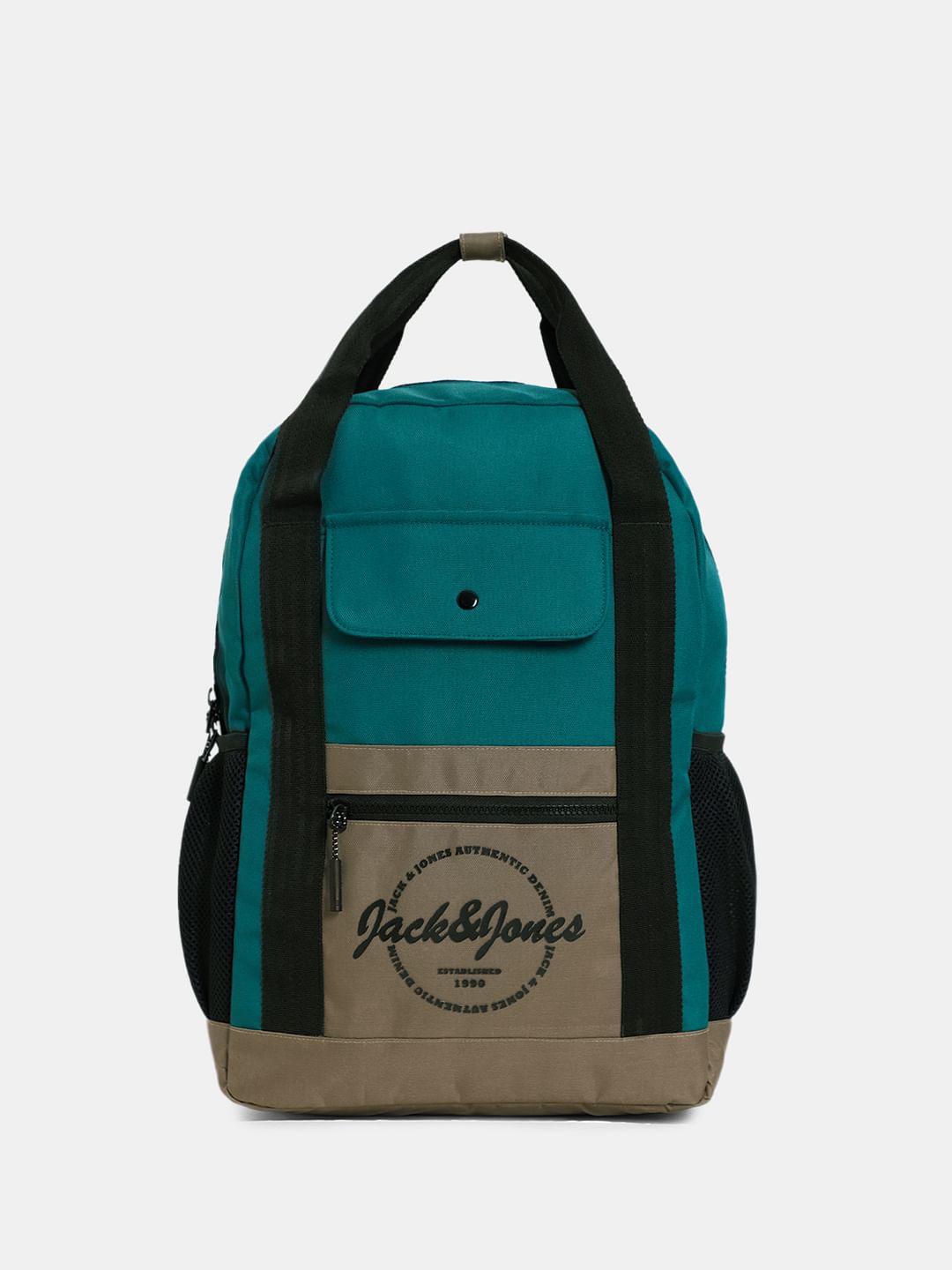 Green Colourblocked Everyday Backpack - ONE