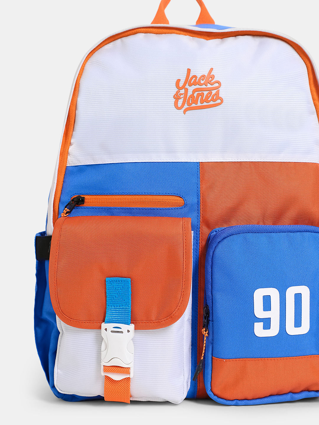 Orange Colourblocked Backpack