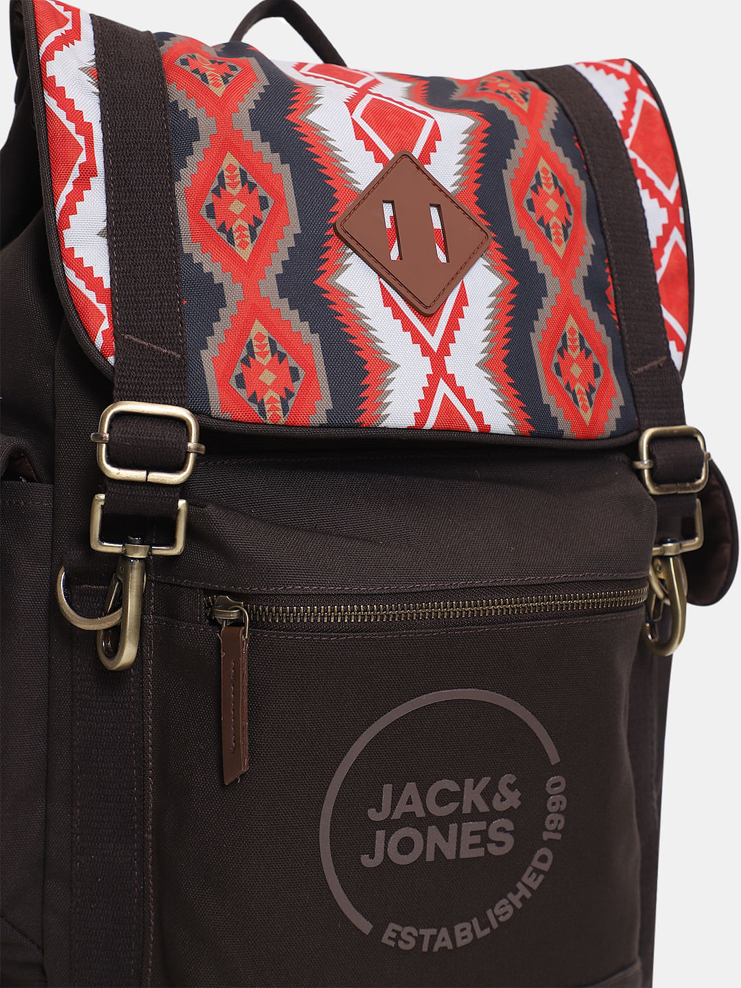 Dark Brown Aztec Print Backpack
