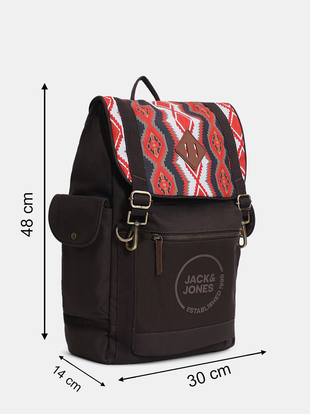 Dark Brown Aztec Print Backpack