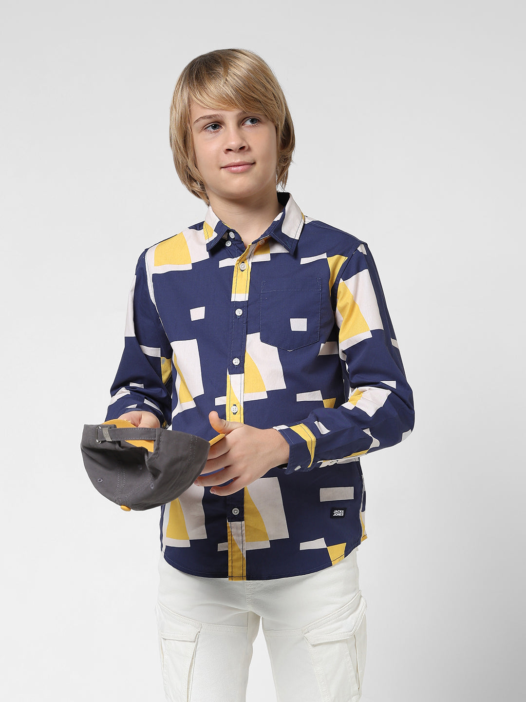Boys Abstract Print Cotton Shirt