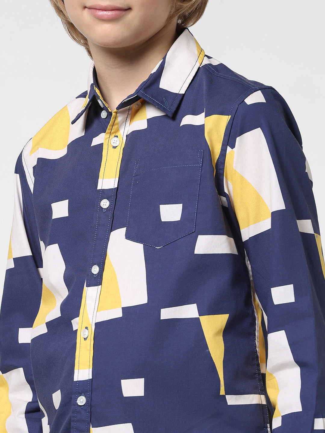 Boys Abstract Print Cotton Shirt
