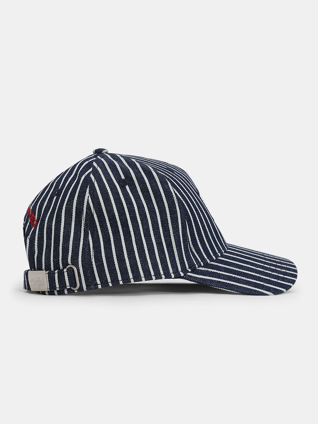 Dark Blue Striped Denim Cap