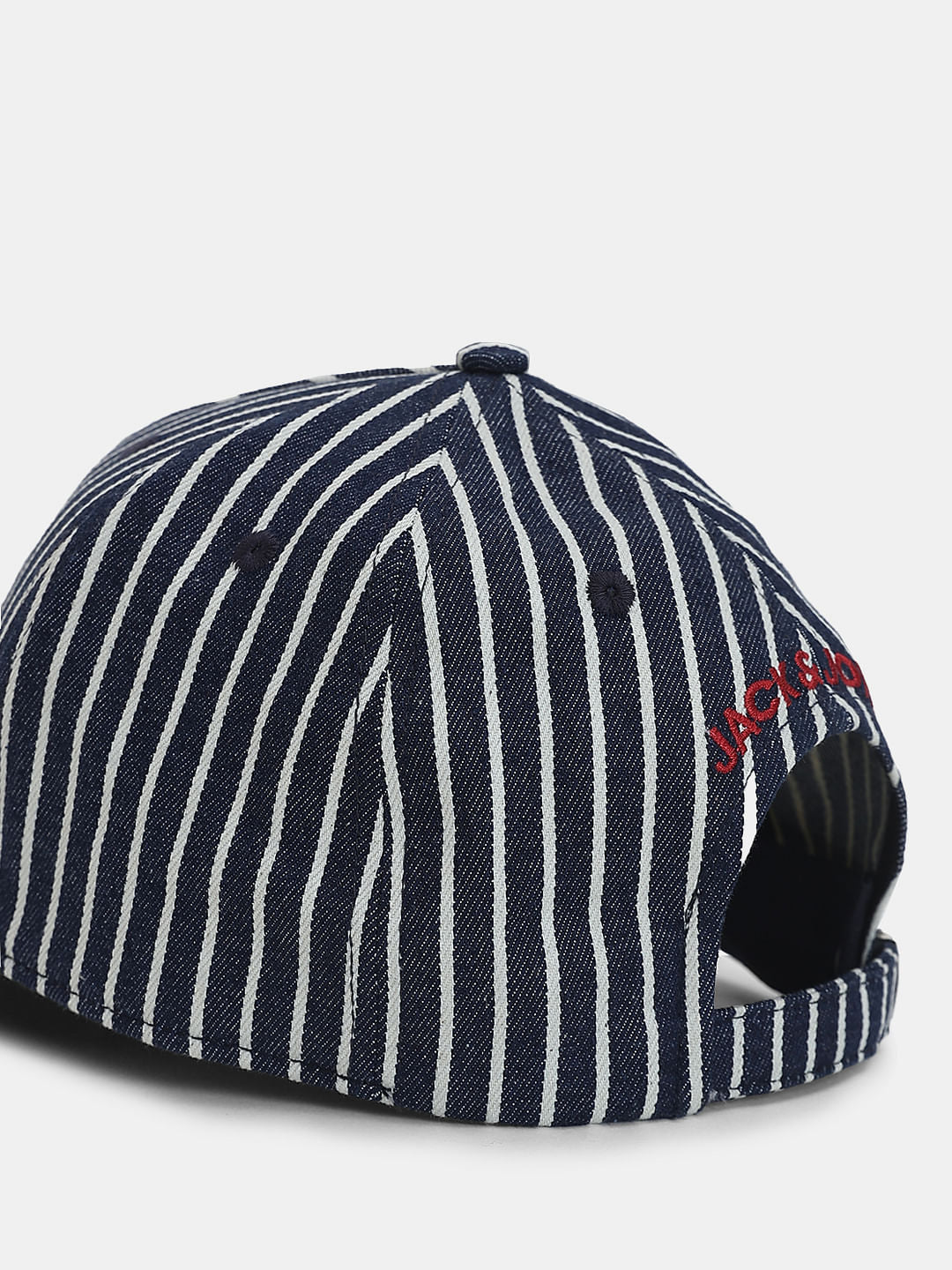 Dark Blue Striped Denim Cap