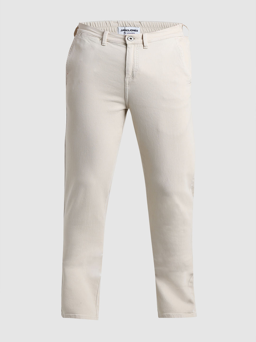 Ecru Mid Rise Slim Fit Pants