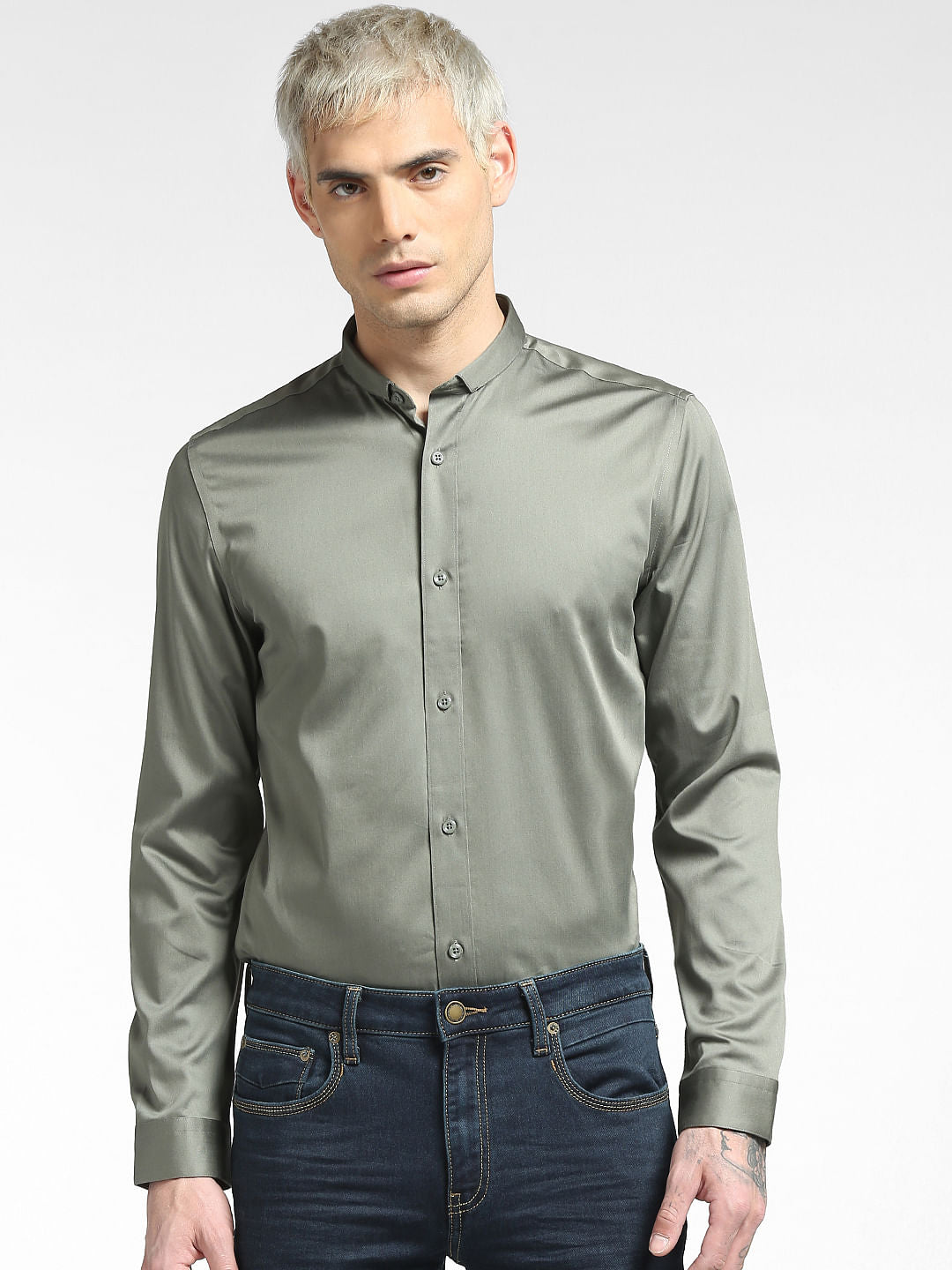 Light Grey Full Sleeves Shirt